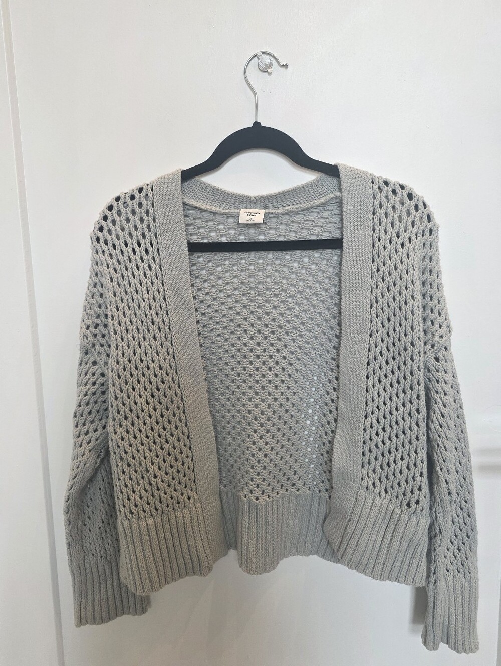 Abercrombie & Fitch Open-Knit Light Teal/Aqua Color Women's Cardigan